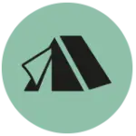 Süsel Seeparx-Menue Icon zur Camping Platz Website zeigt ein Zelt